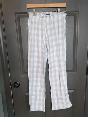 J. Crew Light Gray And White Plaid Pajama Pants 100% Cotton Small